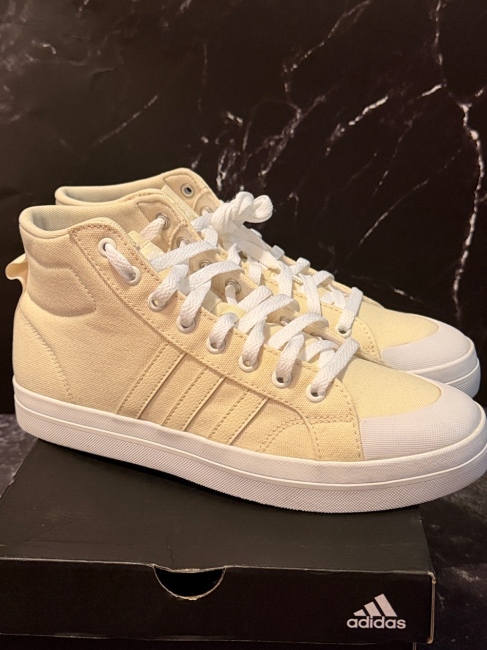 Adidas Women’s Bravada Mid Skateboarding shoes Size 9 Wonder White Cream - Picture 6 of 15